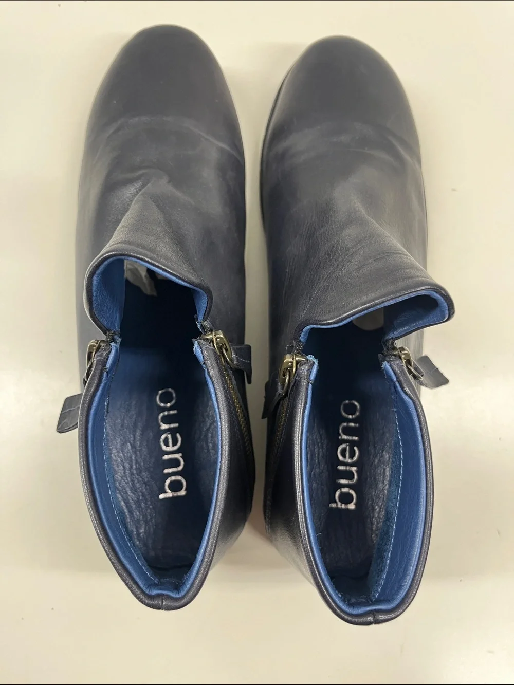 New Bueno Ankle Boots in Blue Leather Size 42